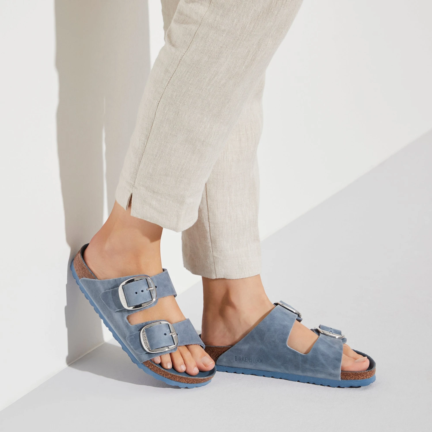 Birkenstock Arizona Big Buckle Dusty Blue Oiled Leather Regular