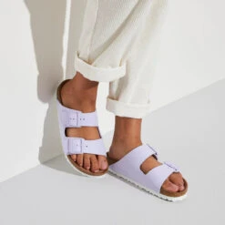 Birkenstock Arizona Vegan Lavender Fog BirkiBuc Regular