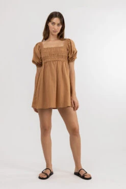 Rhythm Saskia Smocked Mini Dress