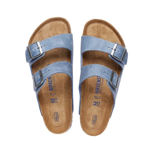 Birkenstock Arizona SFB Dusty Blue Oiled Leather Narrow