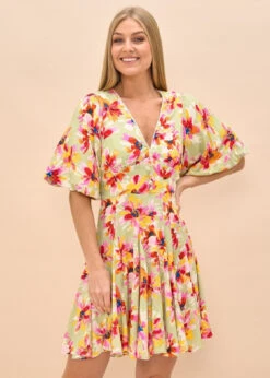 Missy V Neck Floral Dress