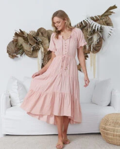 Janine Tie Waist Long Dress