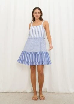 Trina Multi Stripe Frill Dress