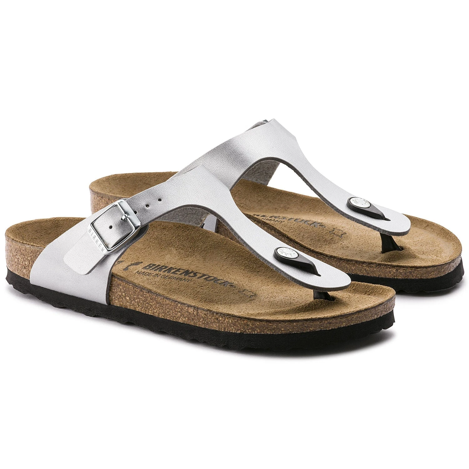 Birkenstock Gizeh Silver Birko Flor Regular - Image 2
