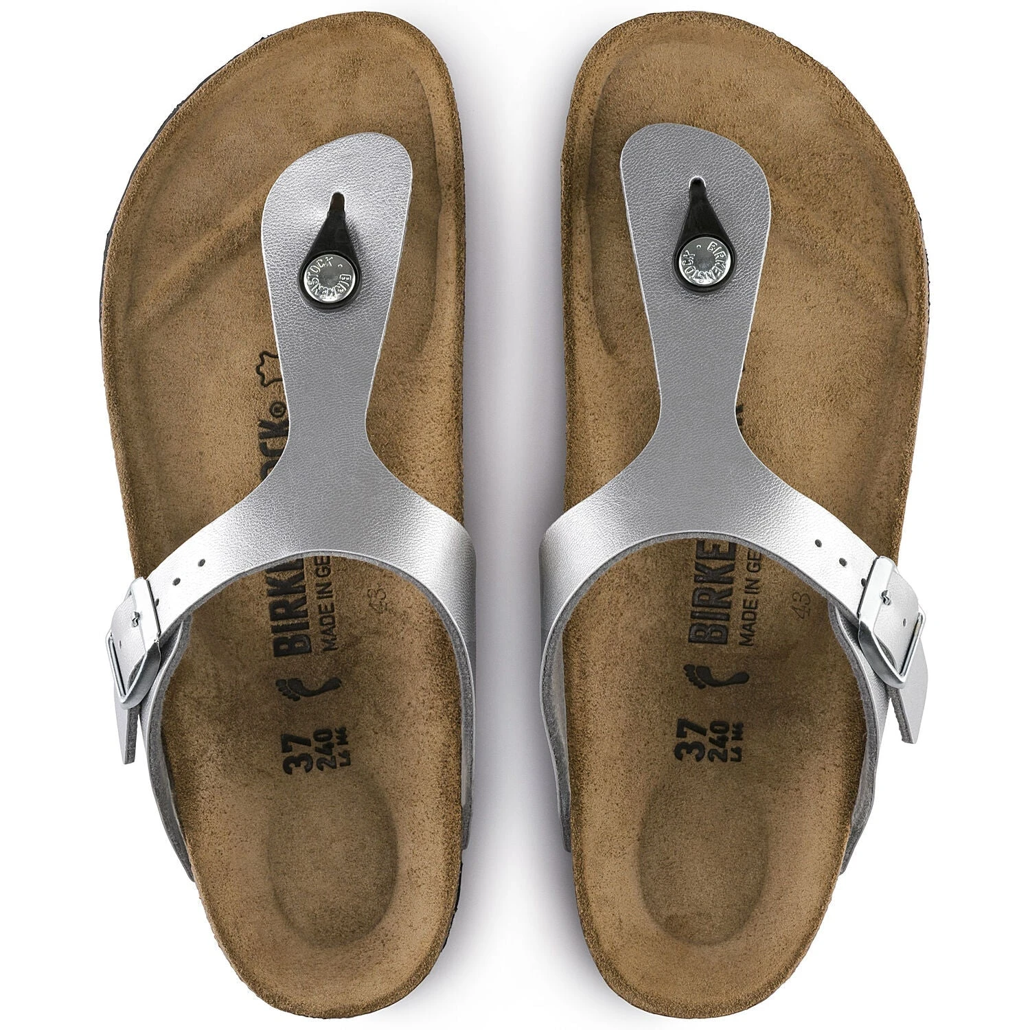Birkenstock Gizeh Silver Birko Flor Regular - Image 3