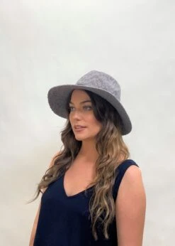 Cherry Red Knit Hat Leather Band