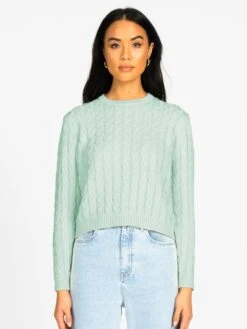 Rusty Everything You Need Crew Cable Knit