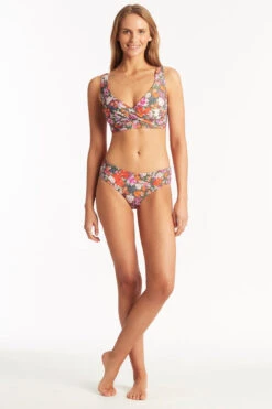 Sea Level Parkland Cross Front Multifit Bra Top