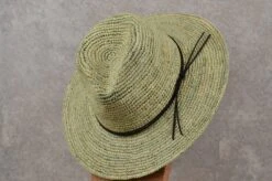 Cherry Red Raffia Fedora With Suede Trim