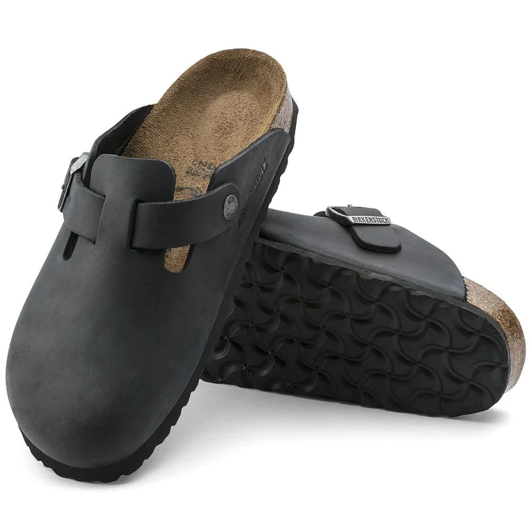 Birkenstock Boston Black Oiled Leather Narrow - Image 6