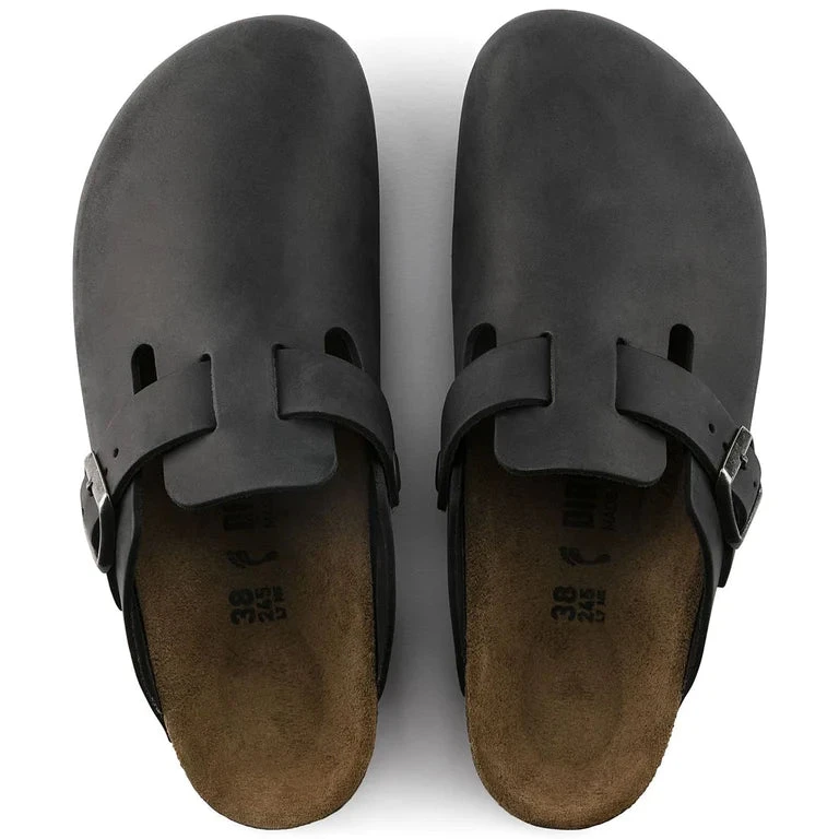 Birkenstock Boston Black Oiled Leather Narrow - Image 7