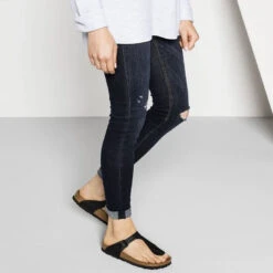 Birkenstock Gizeh Black Birko-Flor Regular