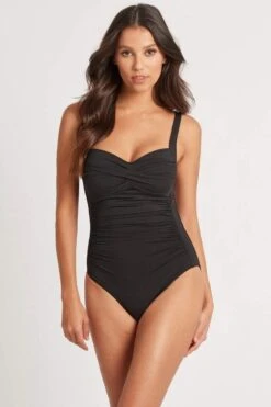 Sea Level Plain Twist Front One Piece